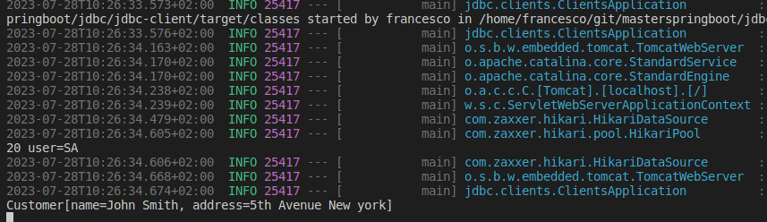 JDBC Client API Spring Boot 6 example