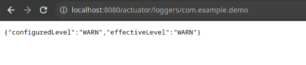 Spring Boot Actuator Loggers configuration