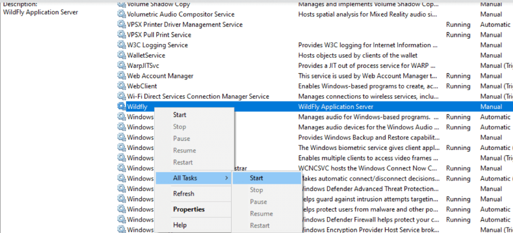 start jboss as service linux windows