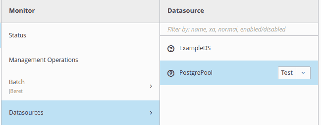 how to create a datasource wildfly